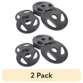 (2 Pack) Barbell 50 Lb Olympic Grip Plate Weight Set (10X4, 5X2)