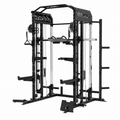 Smith Machine, All-In-One Power Rack Cage with Vertical Leg Press, 2000LBS Power Cage Squat Rack with Smith Bar, Dual Pulley Cable Crossover System for Home Gym